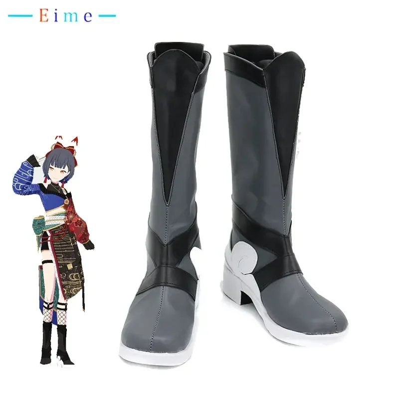 Shiraishi An Cosplay Shoes Game PJSK Cosplay Props PU Leather Shoes Halloween Party Boots Custom Made
