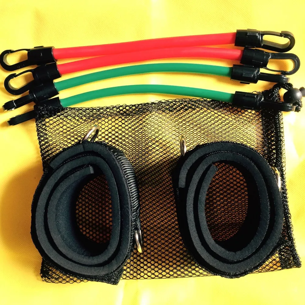 Resistance Band Set Red Tube Bands Leg Straps Carry Bag Fitness Gymnastics Heavy Exercise Workout Bands Resistance Band Set