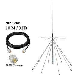 SignalPlus 25MHz–1300MHz Tram 1411 Scanner VHF UHF Super Discone Base Antenna Plus CB Transmit Bands Silver SL-16 SO239