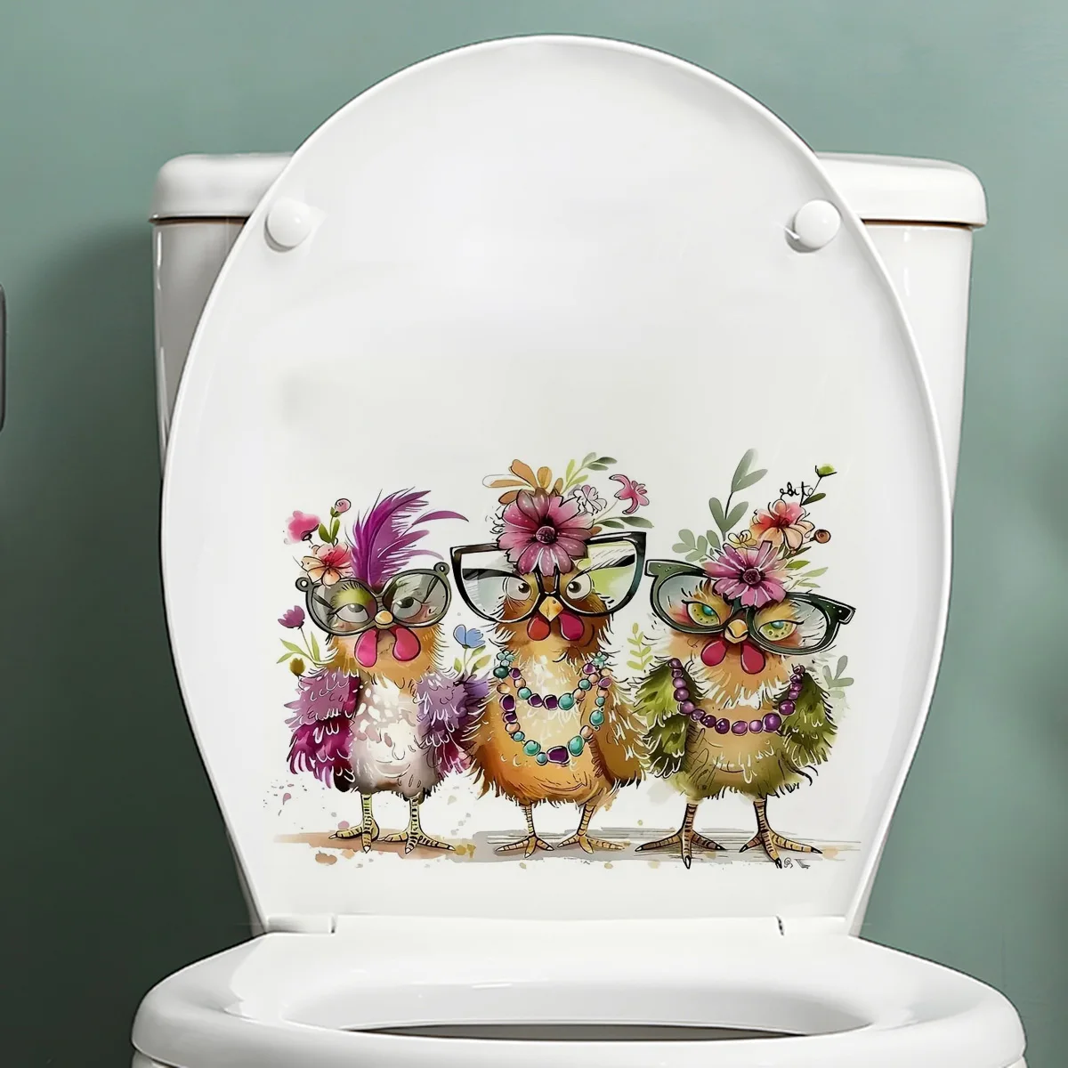 Cartoon Chickens Sticker Wall Decal for Living Room Decoration Easy to Beautify Your Home, Used for Toilet, Car，Refrigerator