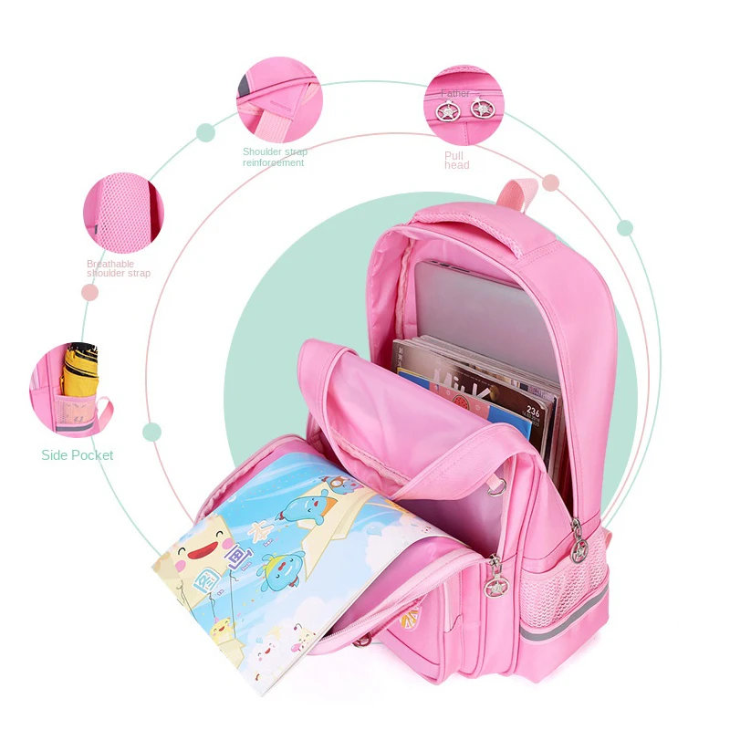 Children School bag set with Wheels Students Backpack School Trolley Bag School Rolling Wheeled Backpack For Girls