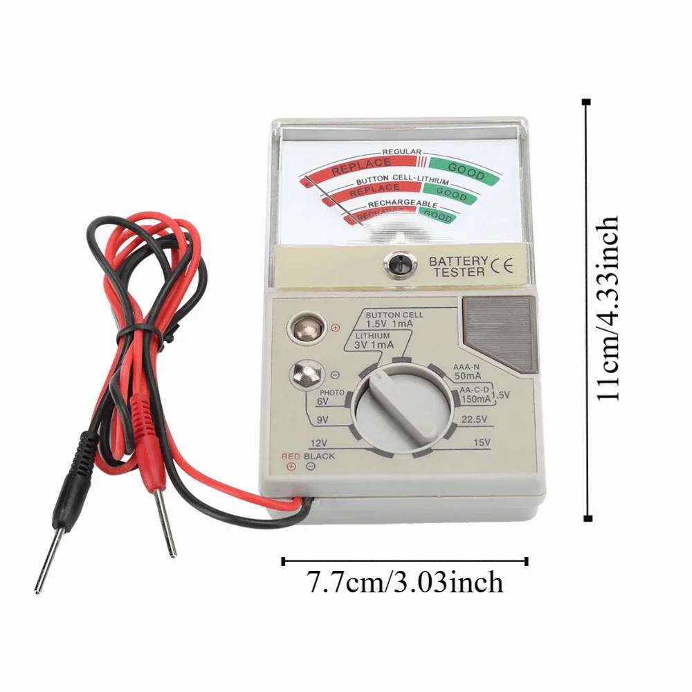ساعة بلاستيكية بتصميم محمول، جهاز اختبار بطارية، أداة إصلاح ساعة محمولة بيضاء، جهاز قياس الجهد الكهربائي، صانعي الساعات