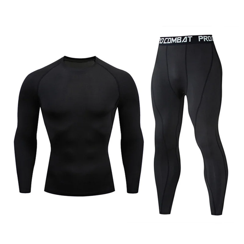 Quick Dry Men\'s Thermal underwear Sets Running Compression Sport Suits Basketball Tights Clothes Gym Fitness Jogging Sportswe