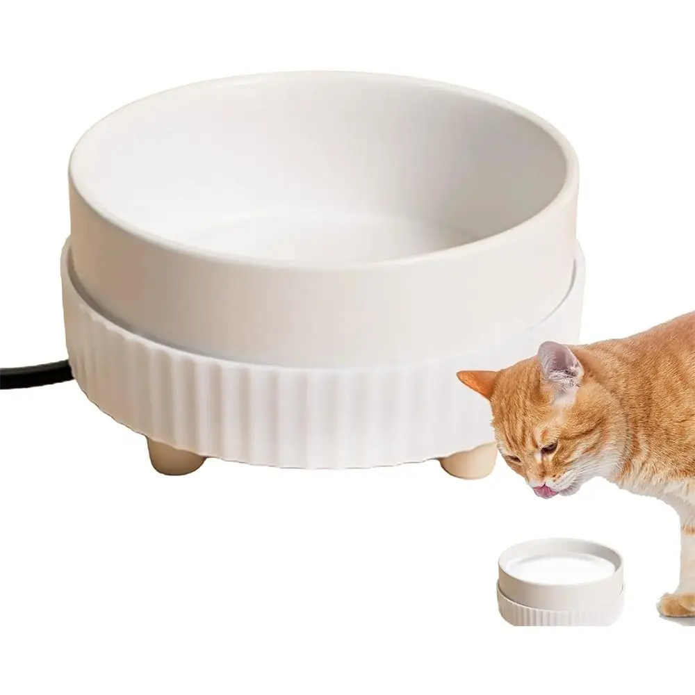 Portable Ceramic Heated Water Bowl 350ML Resistant Dry Burning Hot Water Bowl USB Dog Cat Water Bowl Pet Supplies