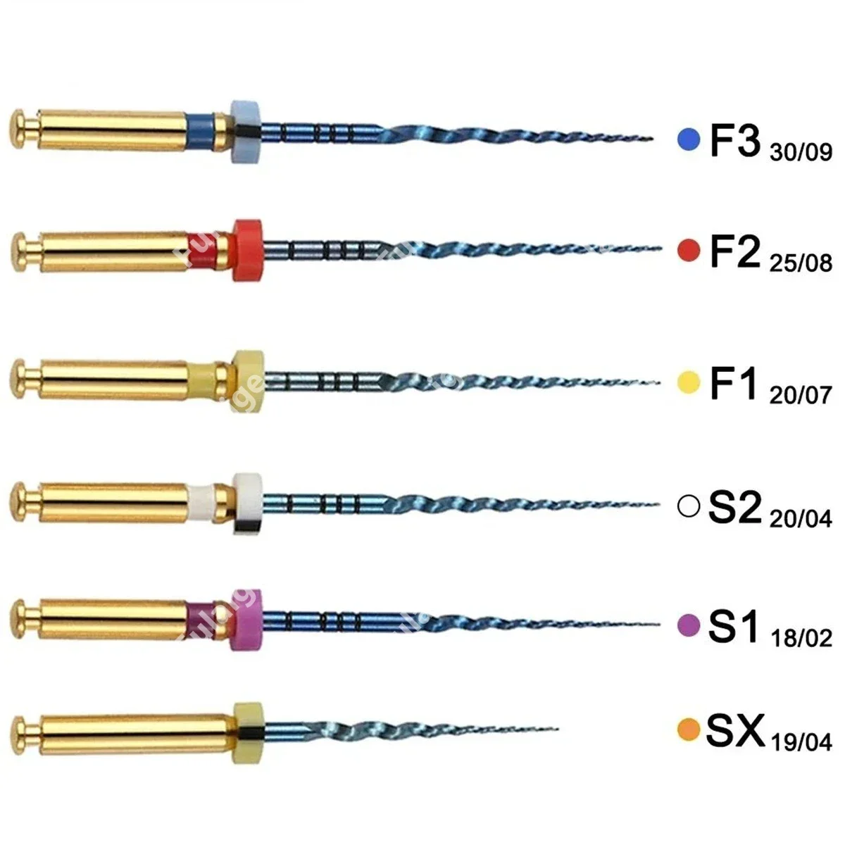 Dental Rotary Root Canal Files Golden Niti Heat Activation Flexible Engine Files SX-F3 Endodontic Dentist Instrument