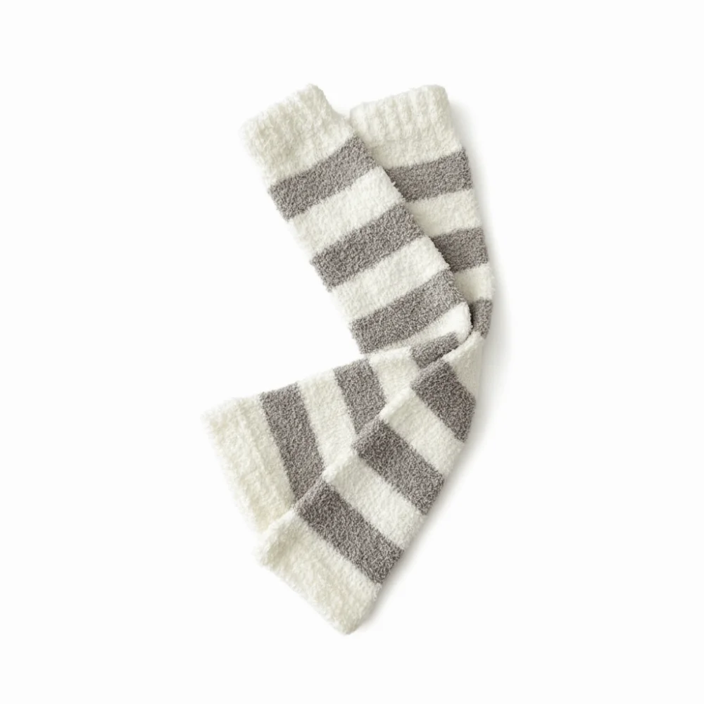 

Cute Thicken Warm Long Tube Sock Cover Stripe Simple Coral Fleece Stockings Leg Warmers Hosiery Foot Warmer Winter