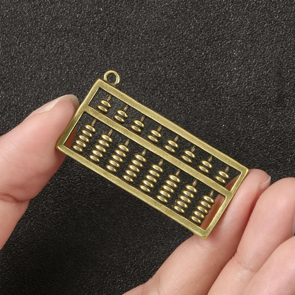 Mini Brass Abacus Retro Crafts Collectibles Lucky Fengshui Wealth Home Decoration DIY Hanging Ornament