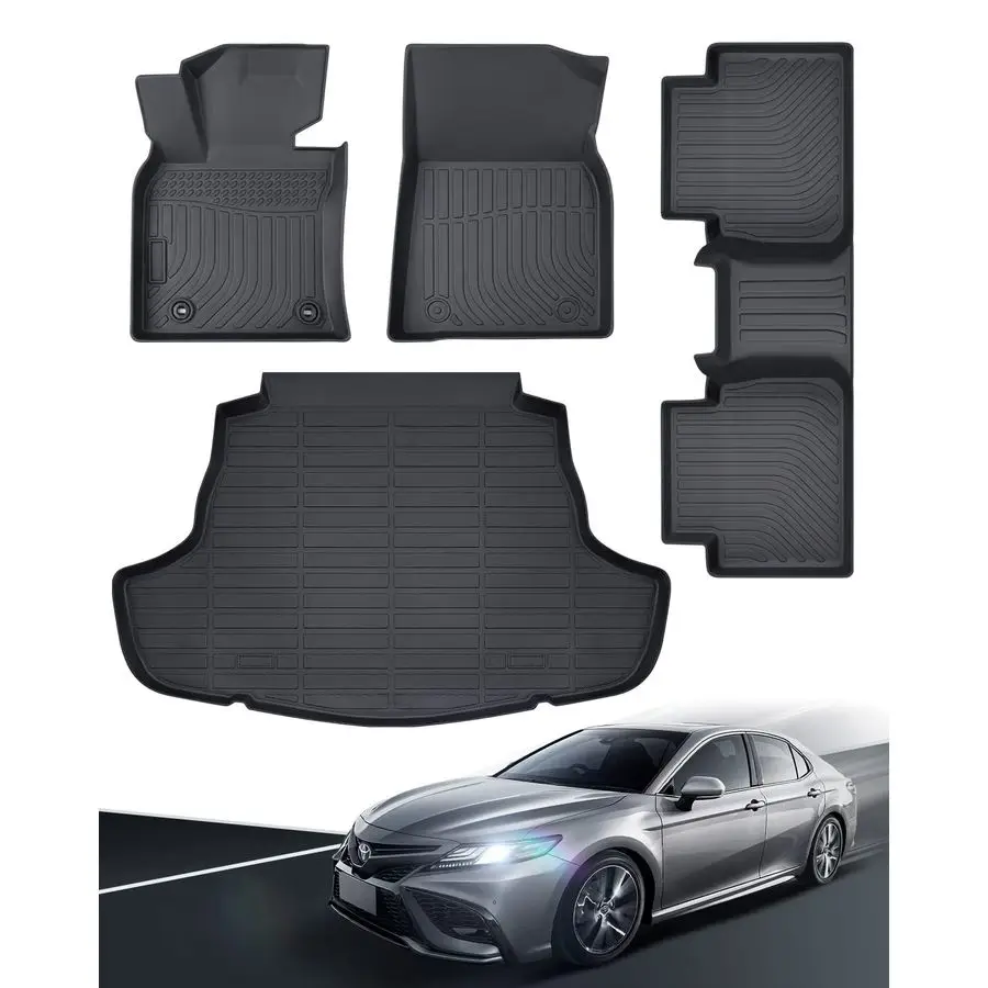 

2023 for Toyota Camry 8th Floor Mats, 2022 2021 2020 2019 2018 FWD, TPE All Weather Waterproof AntiSlip Front amp Rear 2nd Seat