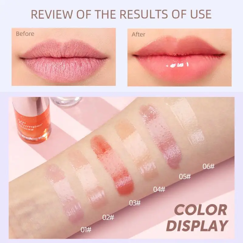 1 ~ 4 Stuks Spiegel Water Glas Lip Olie Natuurlijke Kleur Plumping Lippenbalsem Lipgloss Lippenstift Niet-Plakkerige Beker