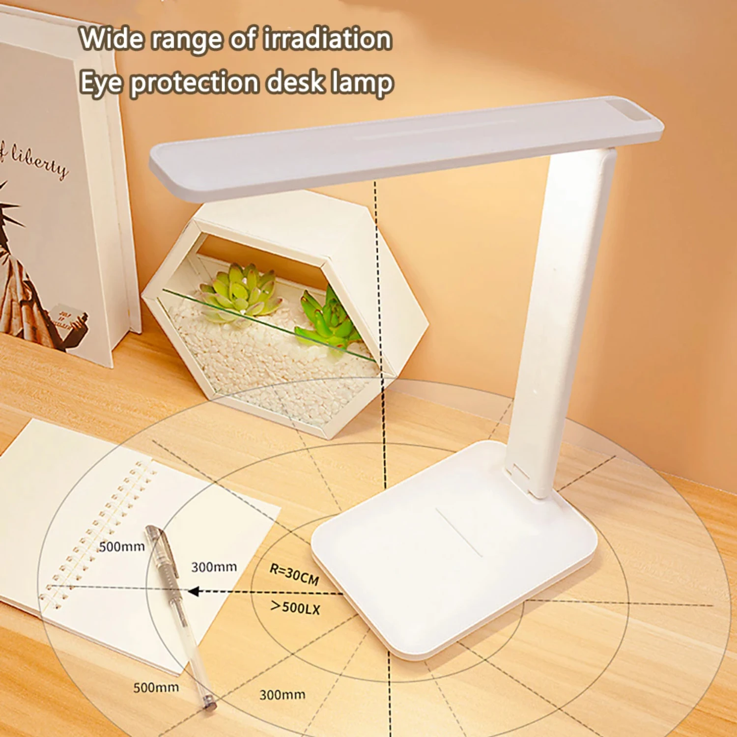 Folding Table Lamp Eye Protection Touch Dimmable LED Lamp Bedroom Reading USB Rechargeable Table Lamp