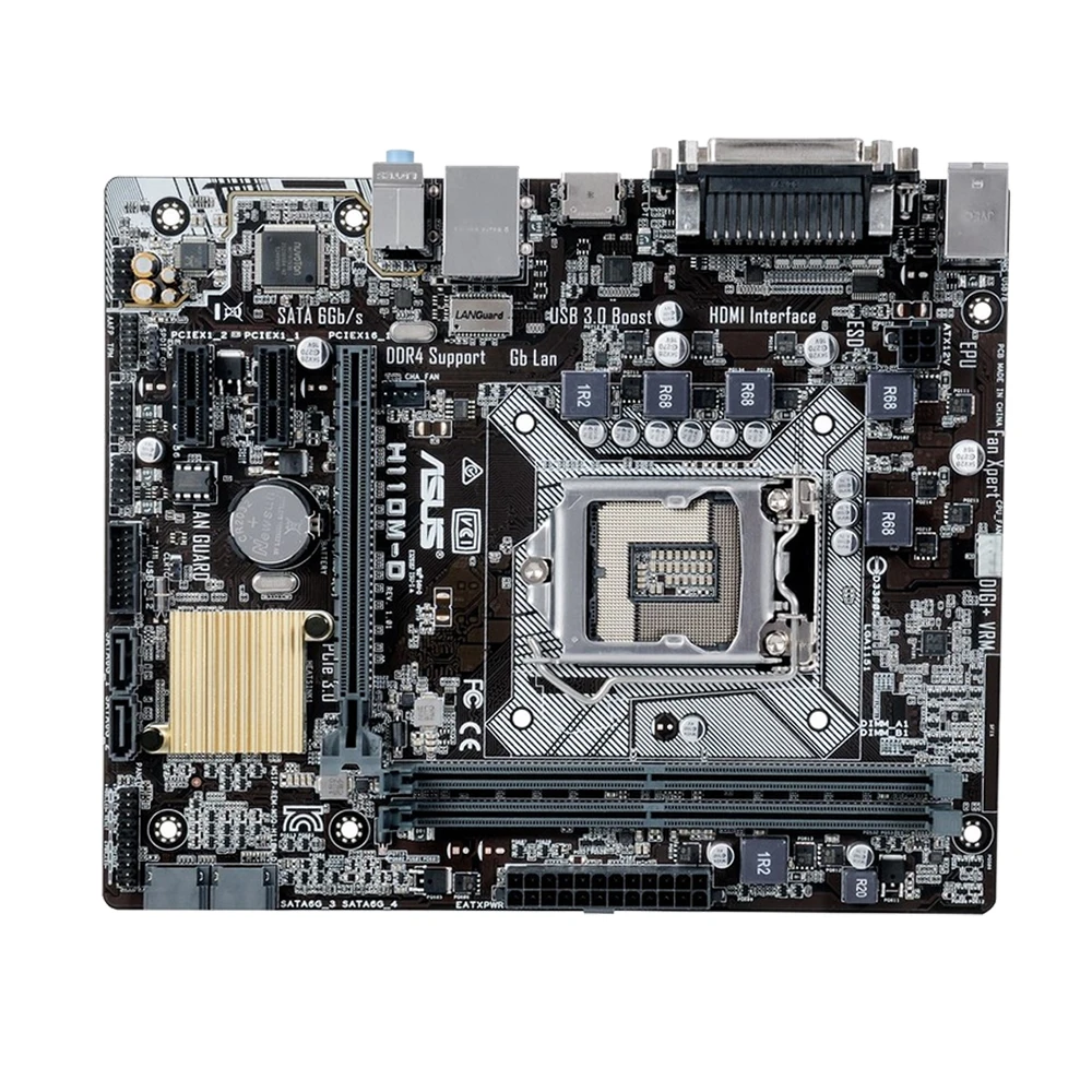 Imagem -04 - Motherboard Suporte Lga 1151 I76700k 6700 I5-6600k 6500 I3-6300 6100 Cpu Ddr4 Intel H110 Usb 3.0 Pci-e 3.0 Atx Asus-h110m-d