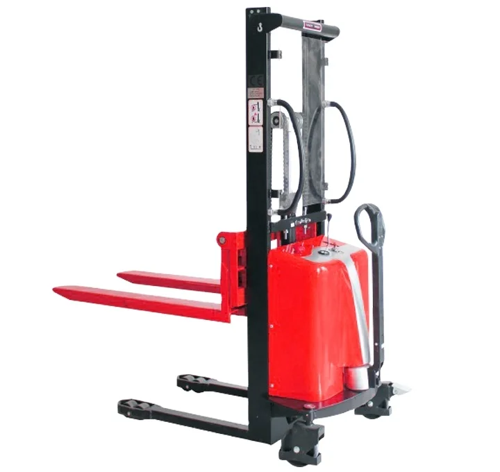 1ton 1.5 Ton 2 Ton Adjustable Hydraulic Semi Steel Electric Manual Pallet Stacker with C Shape Mast