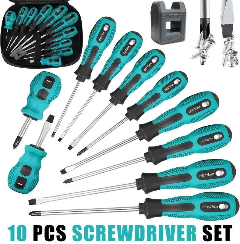 Conjunto de chave de fenda de precisão magnética de 10 peças - Ideal para eletrônicos, móveis, eletrodomésticos e manutenção de veículos - Durável
