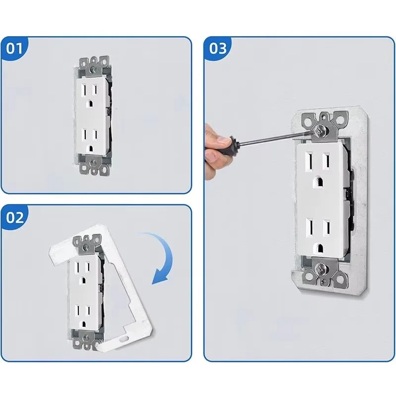 5/10 Stück Wandplatten-Abstandshalter, Abstandshalter für Steckdosen, Metall-Nivellierplatten für die Reparatur von Steckdosen – Detail 3