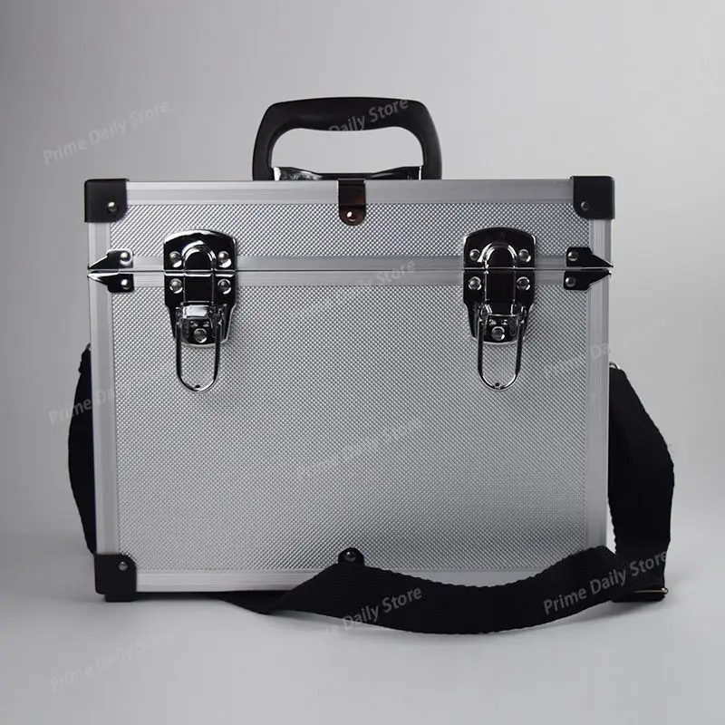 Large‑size Aluminium Instrument Carrying Case, Portable Hardware Storage Chest with Shoulder Strap for Safety Gear