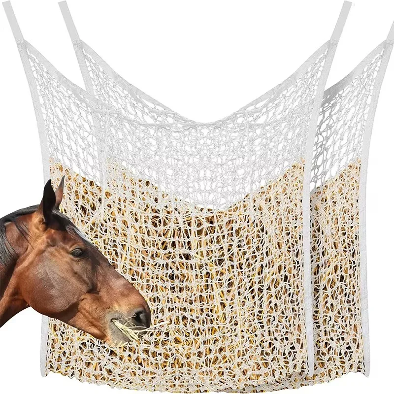 

Horse hay net, Nylon household hanging net bag, Net pocket for storing horse hay material, can hang portable pet supplies