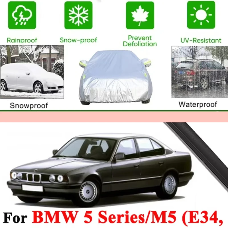 

For BMW 5 Series M5 E34 1987-1996 Full Car Covers Outdoor Sun Anti UV Rain Snow Dust Protection Oxford Cloth Accessories