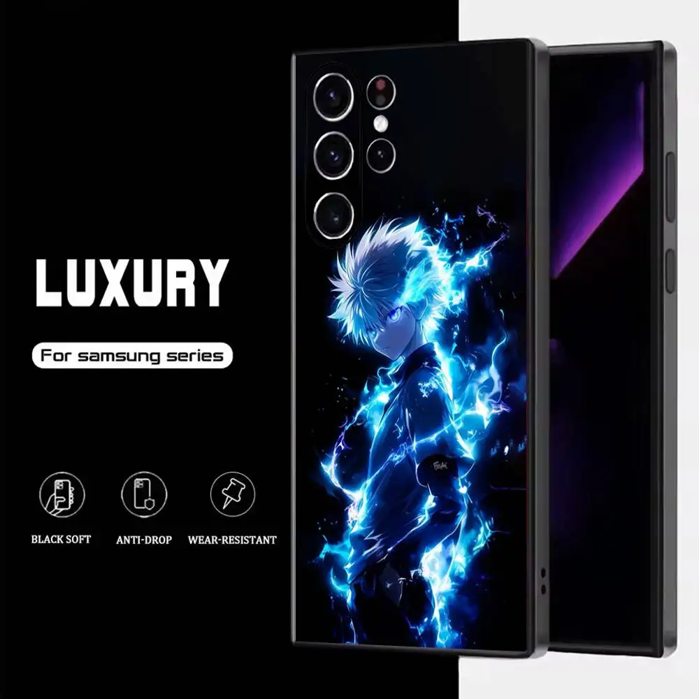 Funda de teléfono K-Killua z-zoldyck para Samsung S25,S24,S23,S22,S21,S20,S10,Ultra,Plus,Lite,FE,funda negra de silicona suave
