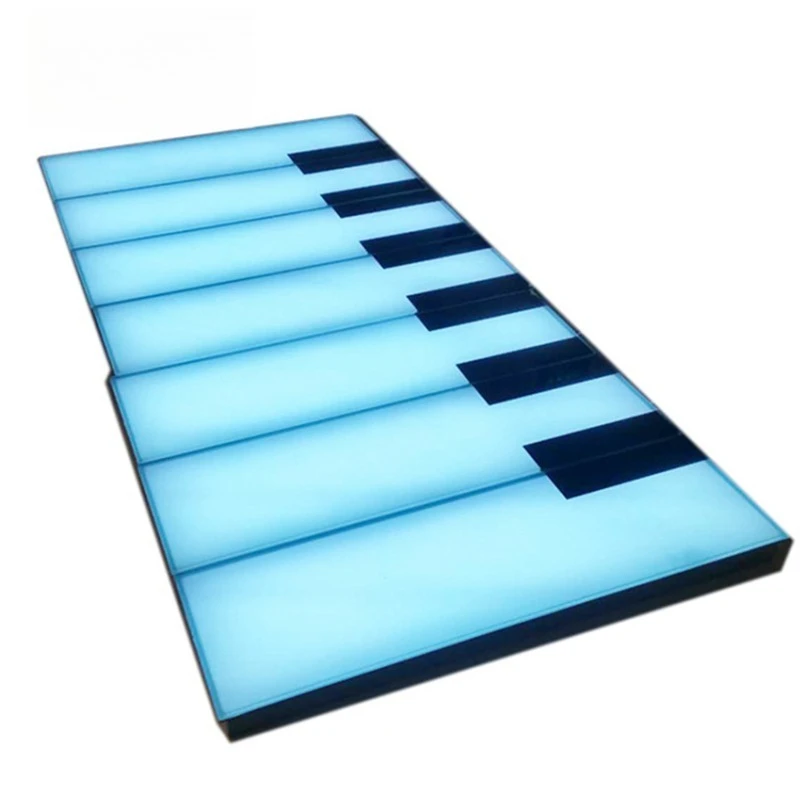 

Programmable RGB Outdoor Light Emitting Diode Dance Piano Floor Stainless Steel Base Tempered Glass IP65