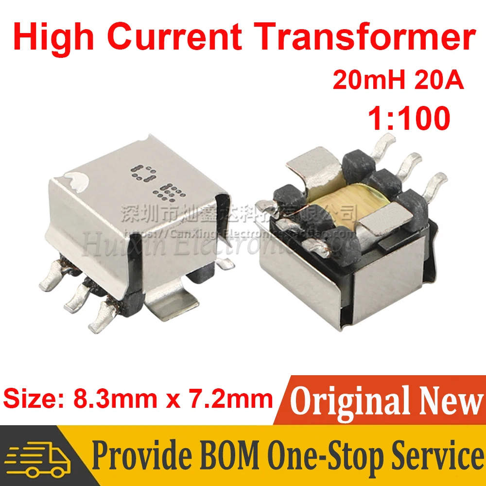 

2PCS EE5.0 SMD SMT Current Sense Transformer 20mH 20A High Current Sensor Transformer Turns Ratio 1 : 100 Mutual Inductor