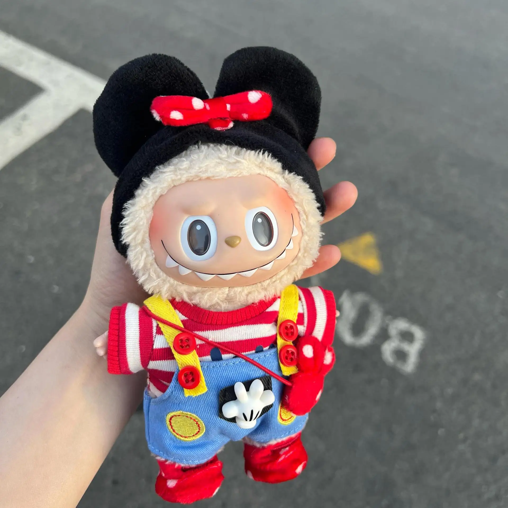 

17 см милая кукла Лабу, дизайнерский комплект, кукла для девочек, одежда Лабу, плюшевые красные аксессуары Labubu, роскошные на заказ