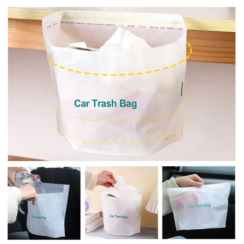 

20PCS Car Travel Storage Accessories Vertical Self Standing Car Trash Bag Portable Foldable Vehicle Clean Organizer