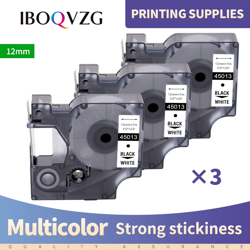 3PK 45013 45010 45018 Label For Dymo D1 12mm 45016 45017 Label Tape 45022 45023 45024 For Dymo LabelManager 260 220 Label Maker