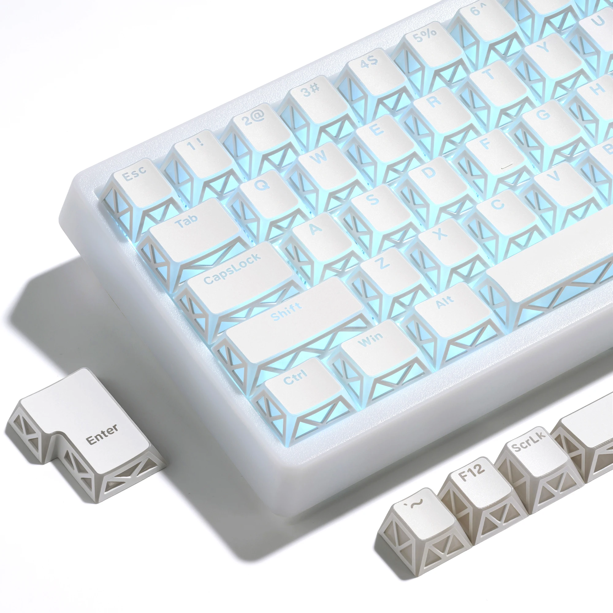 XVX PRISM Refraction Shine-Through Cherry Profile 130-Key PBT Keycap Set 130 Keys