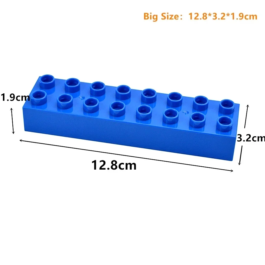 MOC Big Size Toys Building Blocks 1x2 2x2 2x4 Dots Large Bulk Bricks City Assembled Parts Thick Bricks Large Compatible Duploes