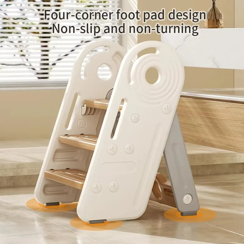 Kids Plastic Step Stool Kitchen Helper Ladder Folding Footstool