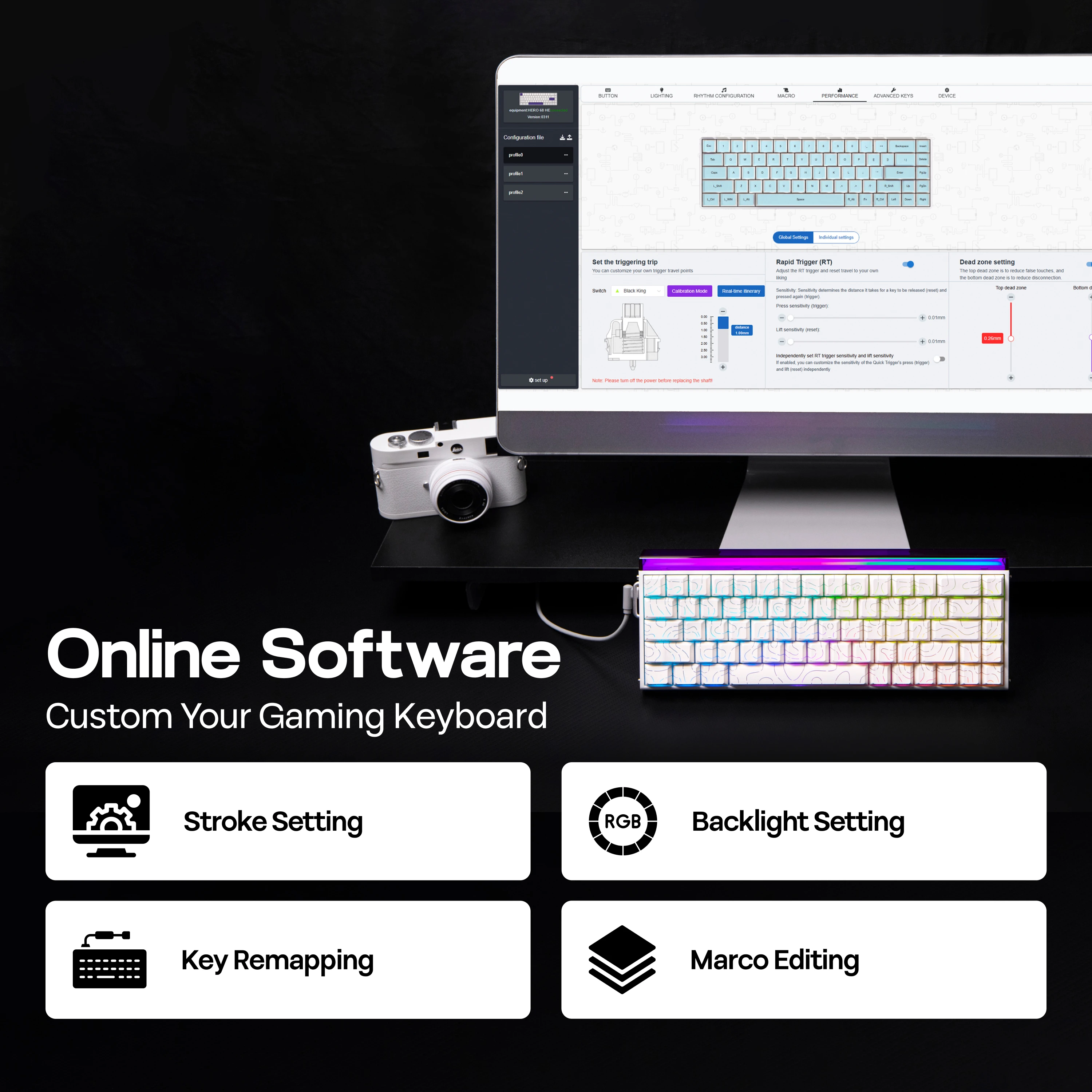 AULA Hero68 HE 65 % ANSI US-Layout Hot-Swap Wired Magnetic Gaming Keyboard 8 kHz Rapid Hall Effect Switch RGB-Hintergrundbeleuchtung Lichtbox