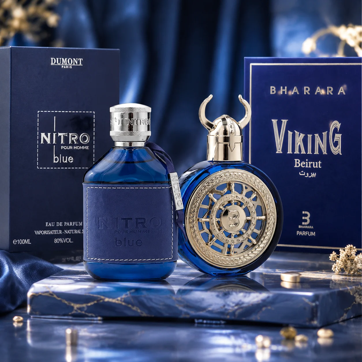 Perfume Fragrance Blue - 2個セット メンズ香水ギフトセット、デュモント ニトロブルー + バララ バイキング