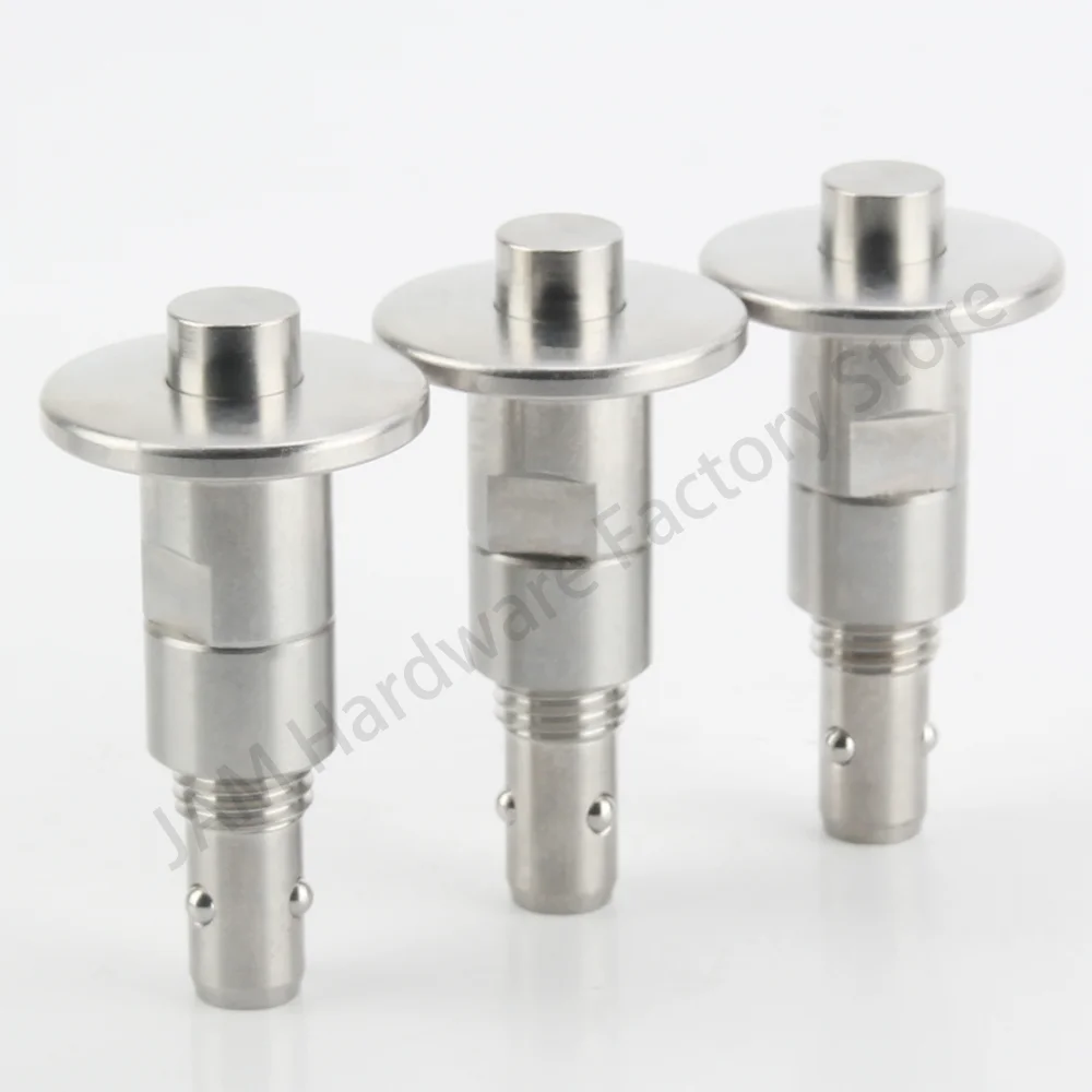 MJ126 Adjustable Length Stainless Steel Three Balls Spring Locking Pin With Button Dia 6/10