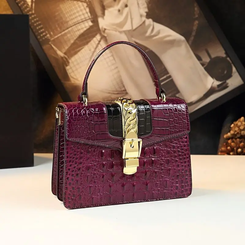Designer Brand New Women\'s Fashion Leather Crocodile Handbag Shoulder Crossbody Bags for Women Bolsas Para Mujeres