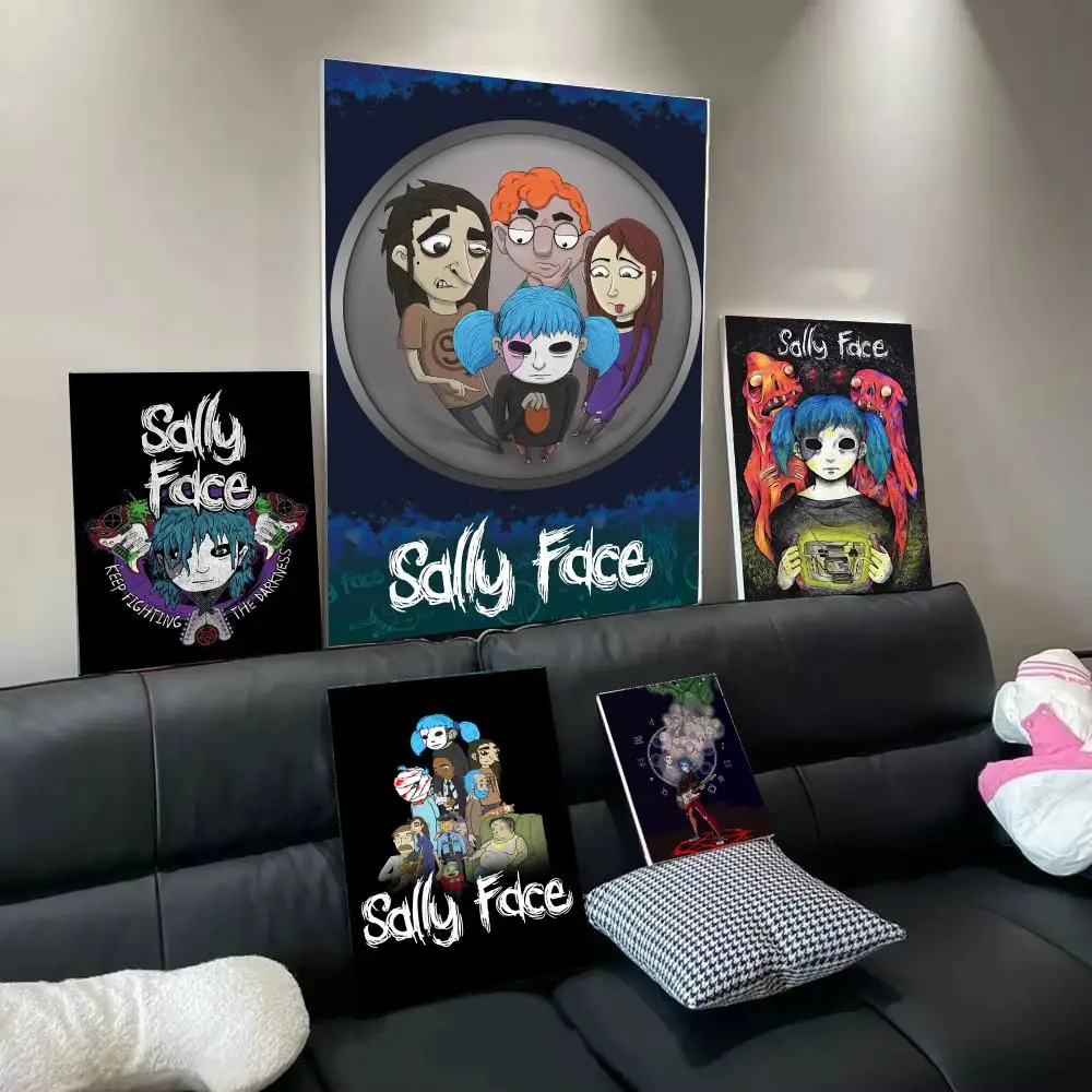 Game S-Sally Face Poster Modern  Wall Art Aesthetic Minimalist Bedroom Decor Cafe Home Gift