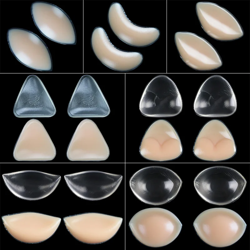

Thickened Silicone Breast Pads Invisible Gathered Bra Inserts False Breast Pads Underwear Pads Transparent Breast Inserts