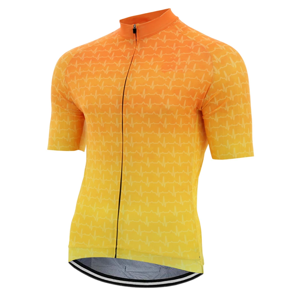 NEW Men's Heartbeat Orange Fade Cycling Jersey Chaindrive Blue Bike Clothing Bicycle Wear Short Sleeve