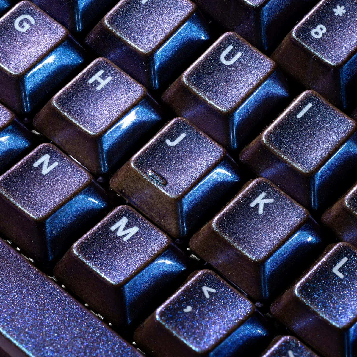 XVX Multichrome Glitter Ceramic Keycaps with Purple Fluorescent Surface Cherry Profile 120-Key Full Keycap Set