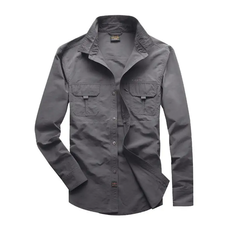 

Men's Long Sleeve Sved Shirt Casual Outdoor Wear Resistant Ironing Nylon Fabric Daily Use Comfortable Fit Pure Color Design
