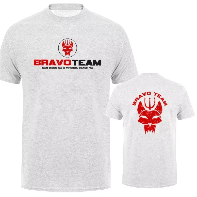 الأختام البحرية برافو فريق رمز ختم فريق تي شيرت الصيف كول الرجال الشارع الشهير أعلى قصيرة الأكمام القطن هدايا عيد ميلاد تي شيرت #6