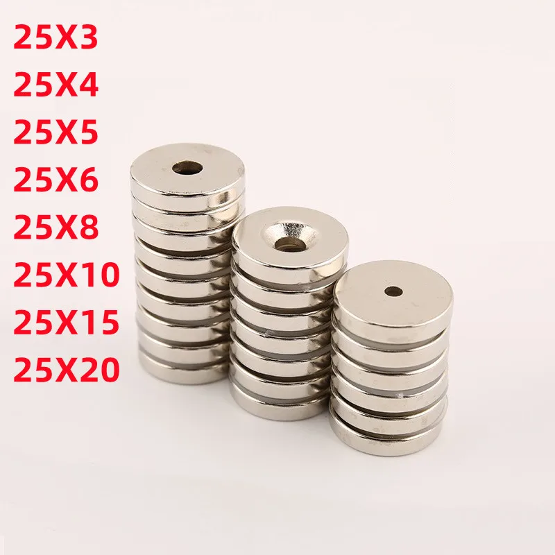 25x3-20mm Hole Neodymium Magnet N35 Round Powerful NdFeB Rare Earth Disc Strong  Magnets 25*3-20MM Magnetic 25*5 25*10 25*20