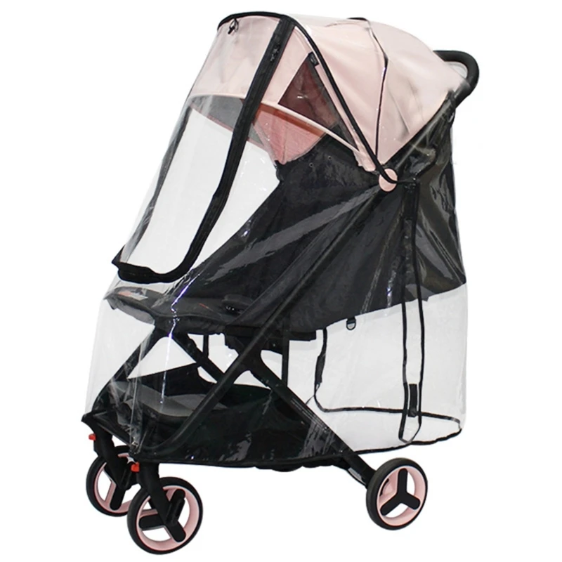 Transparent Baby Strollers Rain Cover Weather Proof & Portable Protective Sleeve Full Protections Cart Guard