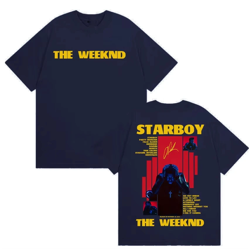 The Weeknd Starboy Album T Shirt Unisex Men Women Cotton Graphic Printed Short Sleeve Streetwear Tee Summer Casual 2026 Hot Sale