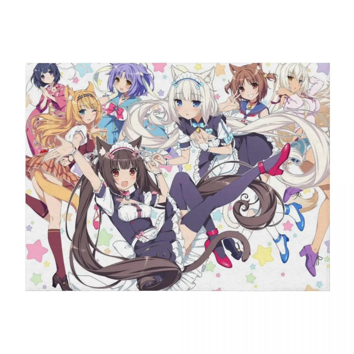 Одеяло Nekopara 3, очень большие пледы и милые пледы в клетку, модные одеяла