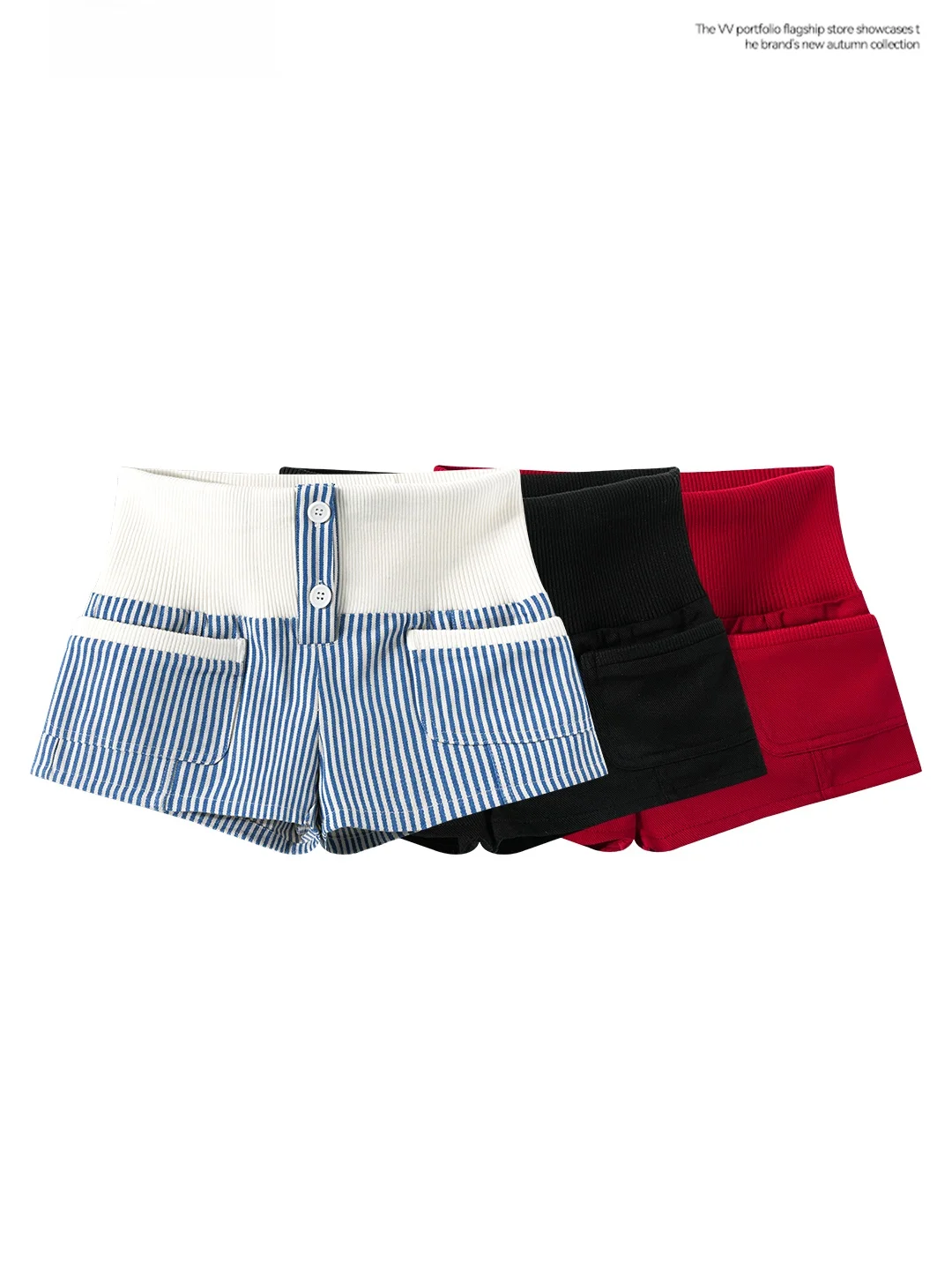 High Waist Slimming Striped Short Pants Women's Summer Fashionable Multi-Pocket Base Layer Shorts Sexy Outerwear Trousers