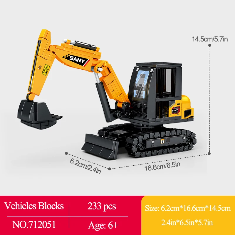 4 Styles City Engineering Vehicles Building Blocks Wheel Loader Excavator Crane Construction Model Mini Bricks Toys For Kids