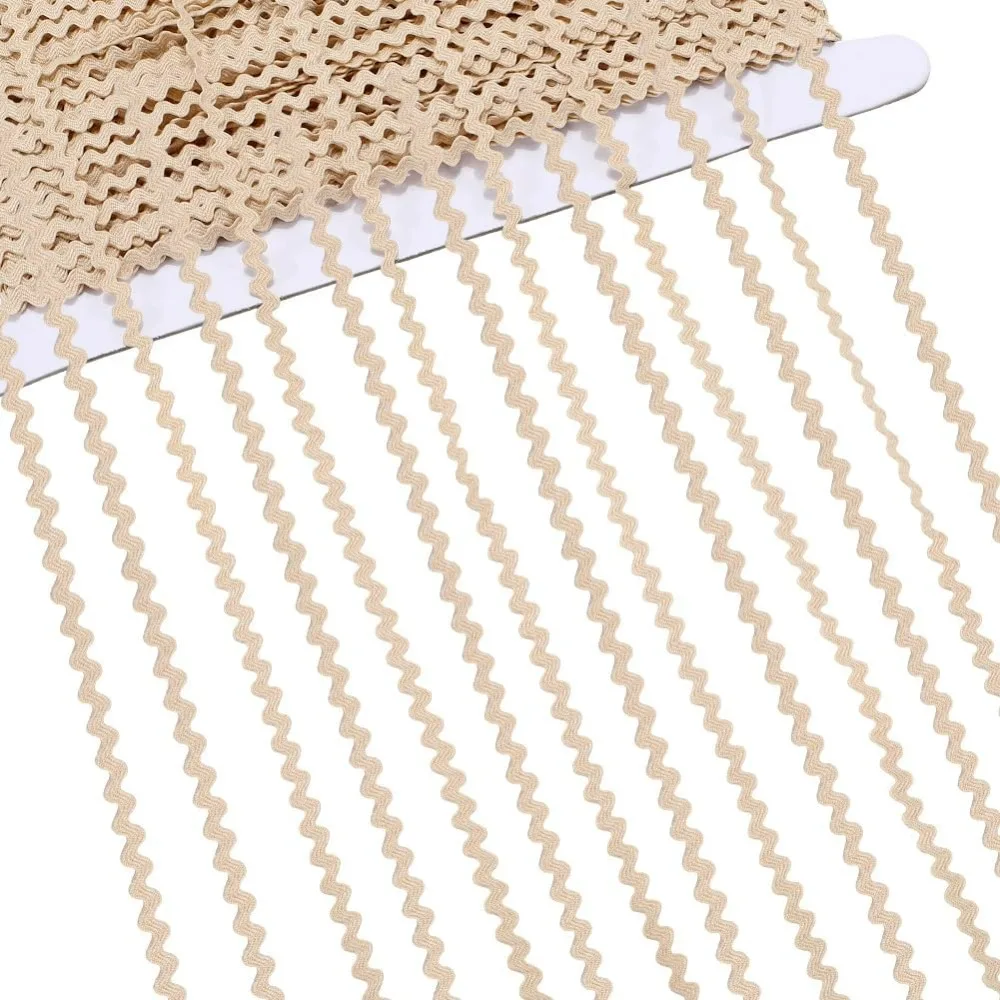

44-ярда RIC Rac Rick Rack Trim 1/8 дюйма Rickrack Lace Wave Ribbon Zig Zag Blanched Almond Wave Гибкая бахрома Кружевная отделка S Shap