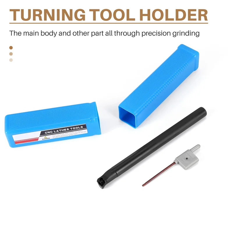 

ABZS 12Pcs Dcmt0702 Carbide Inserts + S12M-Sducr07 Boring Bar 150Mm With Wrench For Cnc Lathe Inner Turning Tools