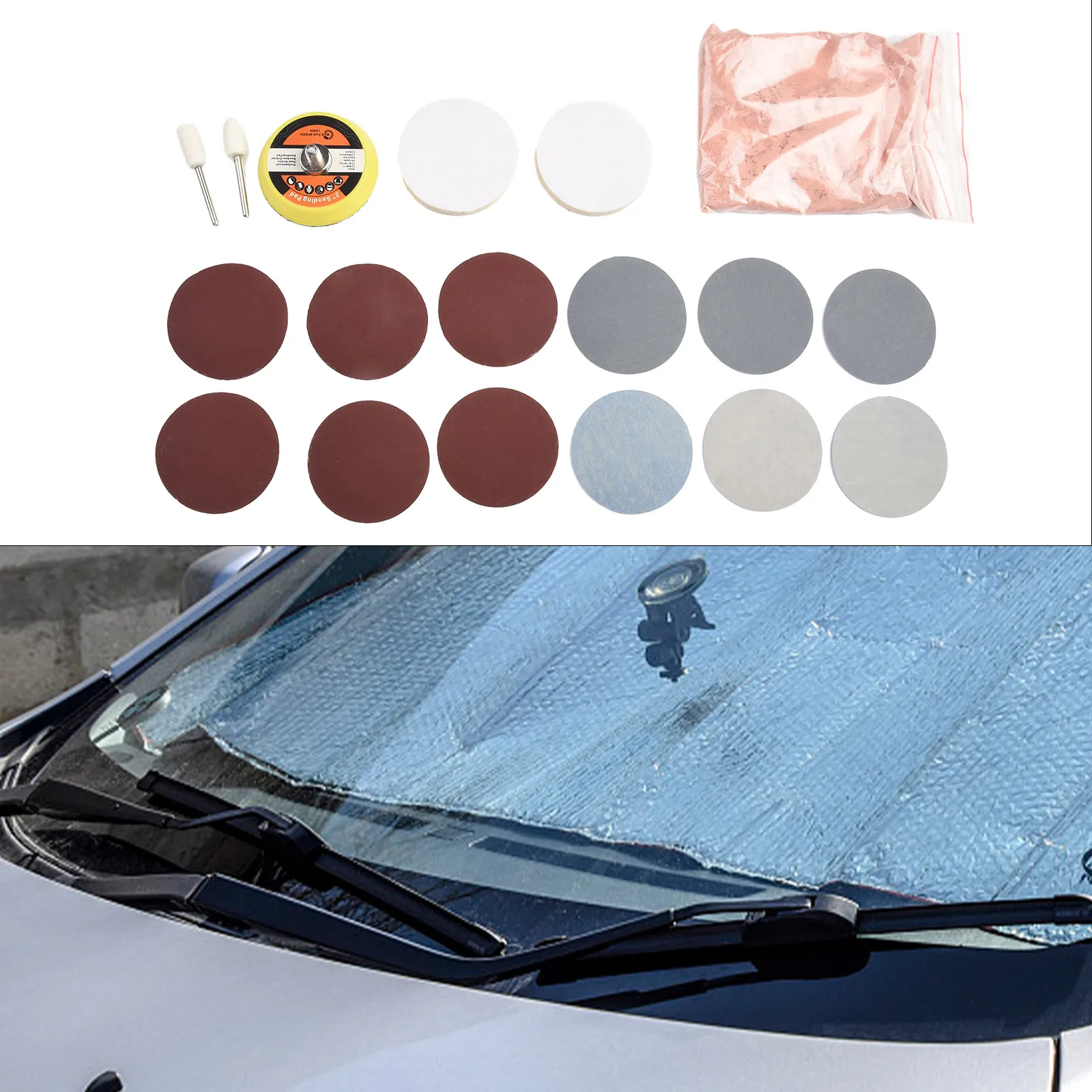 Car Polishing Polishing Pad Polishing Pad Car Accessories Car Windshield Glass Cerium Oxide Powder Glass Polishing Kit Brand New