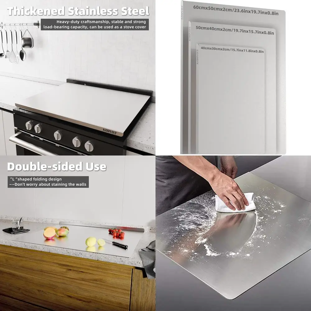 

Premium 304 Food-Grade Stainless Steel Cutting Board with Lip, 15.7x19.7 - Ideal for Meat, Fruits, and Baking